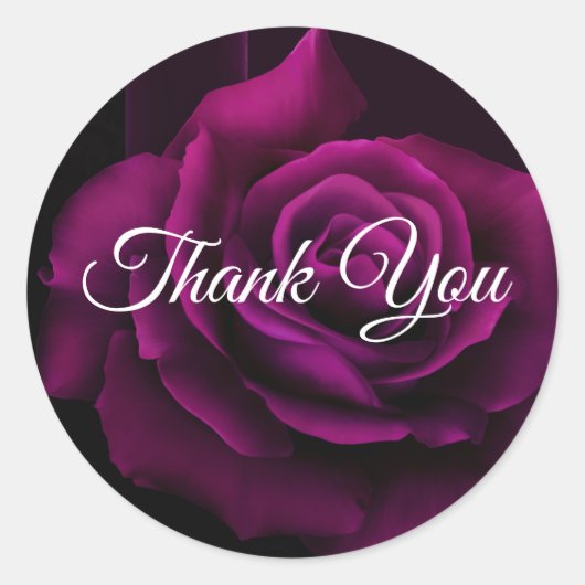 Gotische Paarse-rode roos dank u Ronde Sticker (Voorkant)