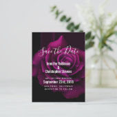 Gotische Paarse-rode rozenbloem Save the Date Briefkaart (Staand voorkant)