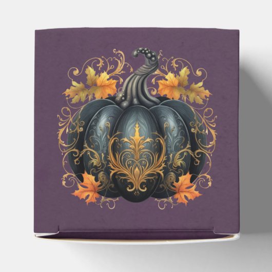 Gotische Paarse Sprookje Pompoen Fall Wedding Bedankdoosjes (Bovenkant)