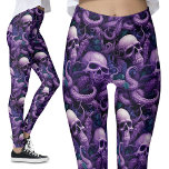 Gotische Paarse tentakels en schedels Oceaan Octop Leggings<br><div class="desc">Gotische Paarse tentakels en schedels Gym Leggings | Onderwater Vibes Duik in een kenmerkende stijl met deze Gotische Leggings. Perfect voor de sportschool of pronken met uw unieke mode, deze leggings roepen onderwaterschatten, oceaanbedden en koraalduiken op. Laat je individualiteit zien in de sportschool of daarbuiten. Betoverende en kenmerkende donkere kleding....</div>