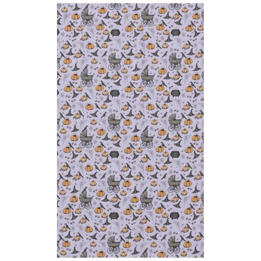 Gotische Paarse Victoriaans Baby Carriage Hallowee Tafelkleed (Voorkant)