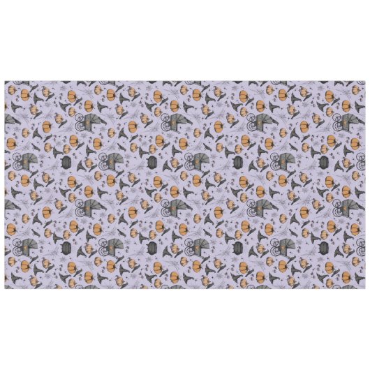 Gotische Paarse Victoriaans Baby Carriage Hallowee Tafelkleed (Voorkant (Horizontaal))