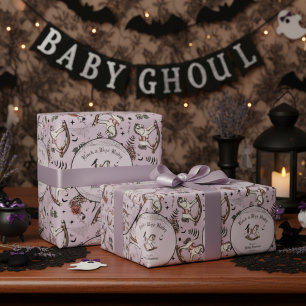 Gotische Paarse Victoriaans Rocking Horse Baby sho Cadeaupapier