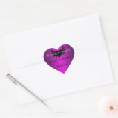 Gotische Paarse, zwart gevleugelde hart bruiloft S Hart Sticker (Envelop)