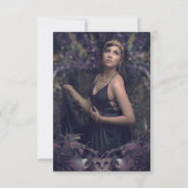 Gotische Paarse & zwarte Moody Bloemen Quinceañera Bedankkaart (Achterkant)