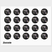 Gotische Paarse & zwarte Moody Bloemen Quinceañera Ronde Sticker (Vel)