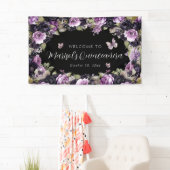 Gotische Paarse & zwarte Moody Bloemen Quinceañera Spandoek (Insitu)