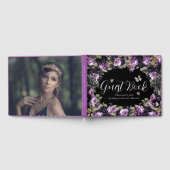 Gotische Paarse & zwarte Moody Quinceañera Gastenboek (Volledig)