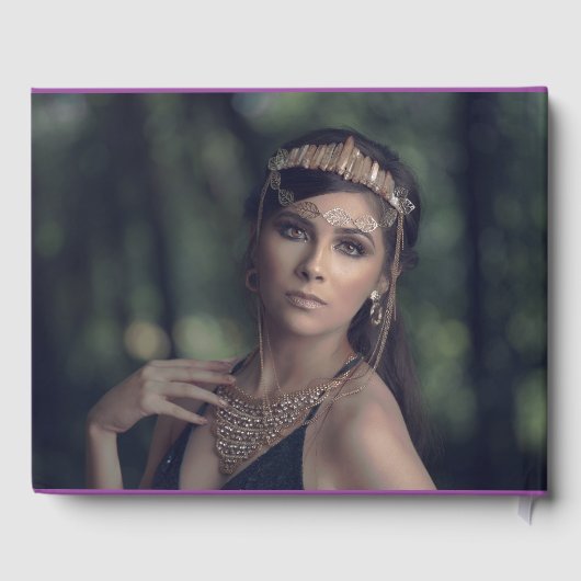 Gotische Paarse & zwarte Moody Quinceañera Gastenboek (Achterkant)