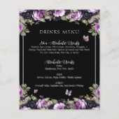 Gotische Paarse & zwarte Moody Quinceañera Menu (Achterkant)