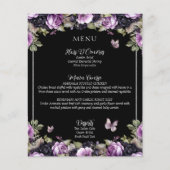 Gotische Paarse & zwarte Moody Quinceañera Menu (Voorkant)