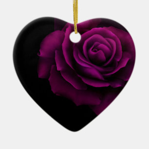 Gotische Paarsrode Roos Bloem Keramisch Ornament