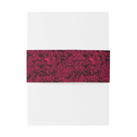 Gotische Paisley Trouw Burgundy ID866 Uitnodigingen Wikkel (Achterkant Voorbeeld)
