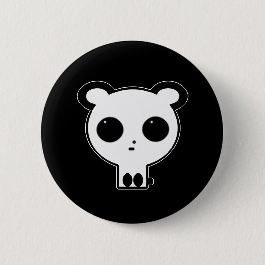 Gotische Panda Button Pin Kawaii (Voorkant)