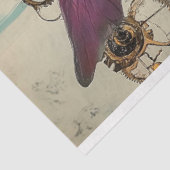 Gotische Parijs Roze Vleugels Gargoyle Decoupage Tissuepapier (Detail)