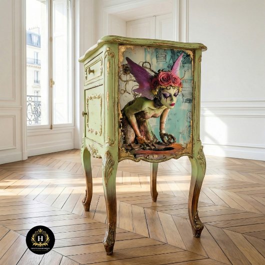 Gotische Parijs Roze Vleugels Gargoyle Decoupage Tissuepapier