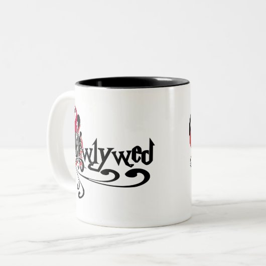 Gotische Pas getrouwd Tweekleurige Koffiemok (Voorkant links)