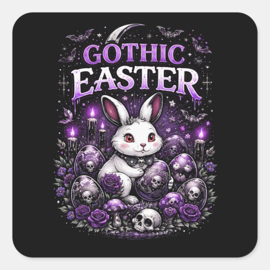 Gotische Pasen Vierkante Sticker (Voorkant)