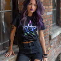 Gotische Pastel Neon Pentagram Cyber Gothic Meisje