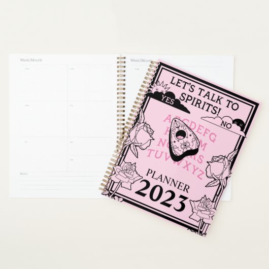 Gotische Pastel Roze Zwart Bloemen Jaar Planner (Display)