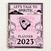 Gotische Pastel Roze Zwart Bloemen Jaar Planner (Voorkant)