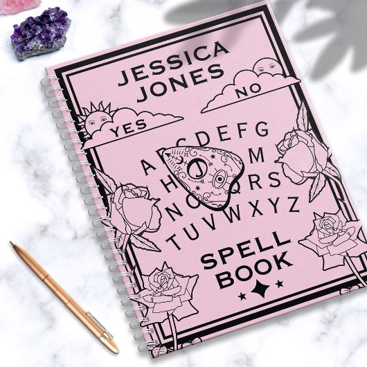 Gotische pastel roze zwarte Girly Spirit Board Spe Notitieboek