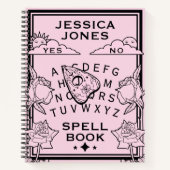 Gotische pastel roze zwarte Girly Spirit Board Spe Notitieboek (Voorkant)