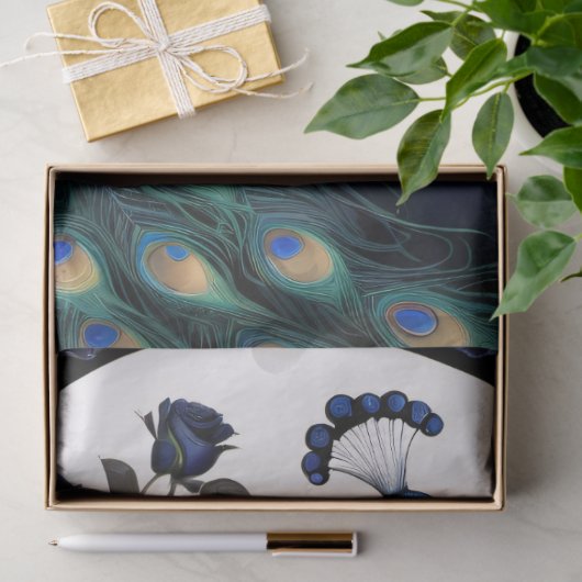 Gotische pauw decoupage tissuepapier (Geschenk)