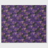  Gotische Phoenix en Rozen Paarse Patroon Cadeaupapier (Vlak)