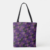  Gotische Phoenix en Rozen Paarse Patroon Tote Bag (Achterkant)