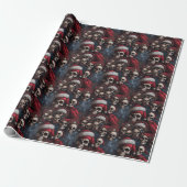 Gotische Piraat Santa Skulls Bedreigend Kerstmis Cadeaupapier (Uitgerold)
