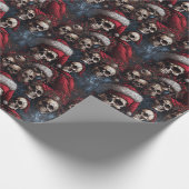 Gotische Piraat Santa Skulls Bedreigend Kerstmis Cadeaupapier (Hoek)