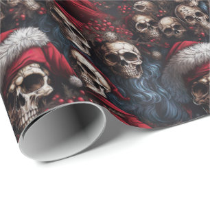 Gotische Piraat Santa Skulls Bedreigend Kerstmis Cadeaupapier