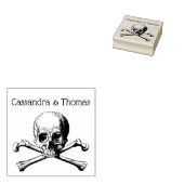 Gotische  Pirate Skull en Crossbones Paar Rubberstempel (Gestempeld)