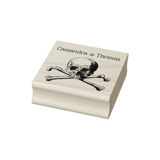 Gotische  Pirate Skull en Crossbones Paar Rubberstempel (Stempel)