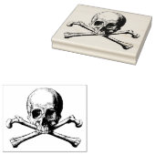 Gotische piraten schedel en gekruiste botten rubberstempel (Gestempeld)