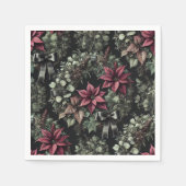 Gotische poinsettia kransen feestelijke decoupage  servet (Voorkant)