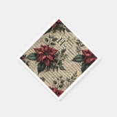  Gotische Poinsettia Perkament Decoupage Servet (Hoek)
