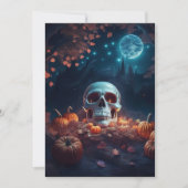 Gotische pompoen en schedel Spooky Halloween Kaart (Voorkant)