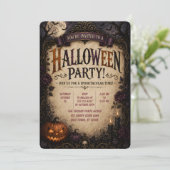 🎃 Gotische Pompoen Halloween Feest Uitnodiging 🦇 (Staand voorkant)
