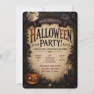 🎃 Gotische Pompoen Halloween Feest Uitnodiging 🦇