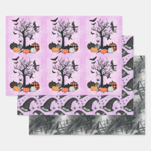  gotische pompoen witch Pet Halloween Gift Inpakpapier Vel