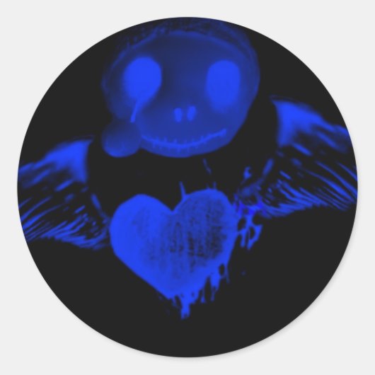 Gotische pop & hart ronde sticker (Voorkant)