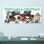 Gotische poppen bruidegom cocktail drinken koppels spandoek (Beurs)