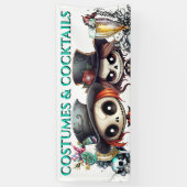 Gotische poppen bruidegom cocktail drinken koppels spandoek (Verticaal)