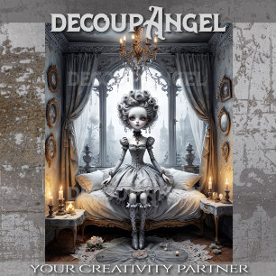 gotische poppendecoupage tissuepapier