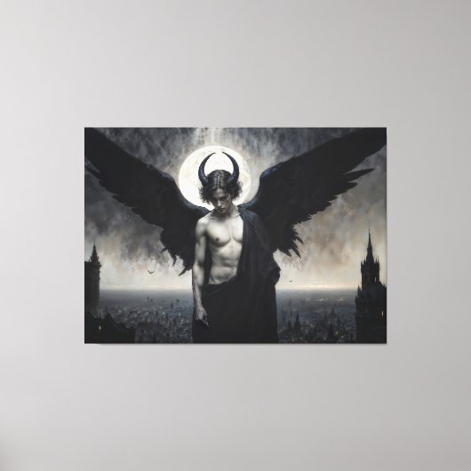 Gotische portret van Heer Lucifer Canvas Afdruk (Voorkant)