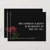 Gotische prikkeldraad en Roos Elegant RSVP Briefka Uitnodiging Briefkaart (Voorkant / Achterkant)