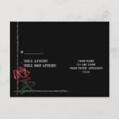 Gotische prikkeldraad en Roos Elegant RSVP Briefka Uitnodiging Briefkaart (Achterkant)