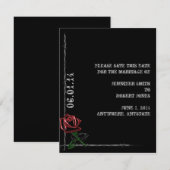 Gotische prikkeldraad en Roos Save the Date kaart (Voorkant / Achterkant)